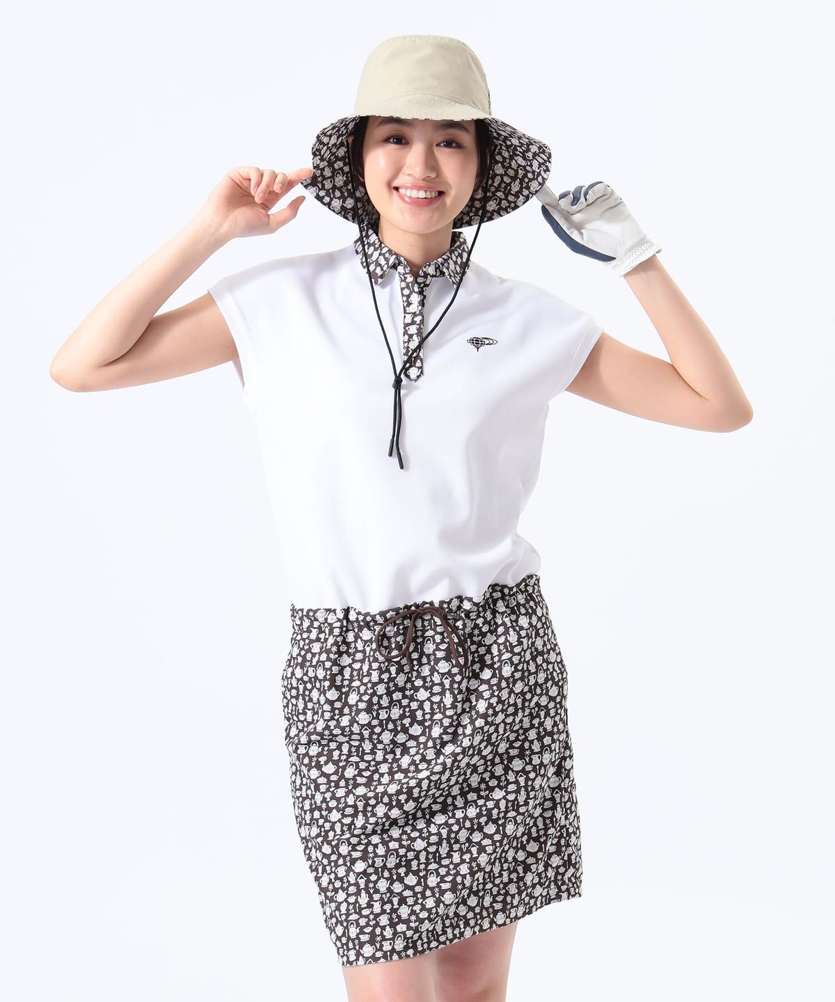 未使用BEAMS GOLFオレンジレーベル　マルチカラーリブワンピース★サイズM BEAMS GOLF（ビームスゴルフ）の「BEAMS GOLF ORANGE LABEL
