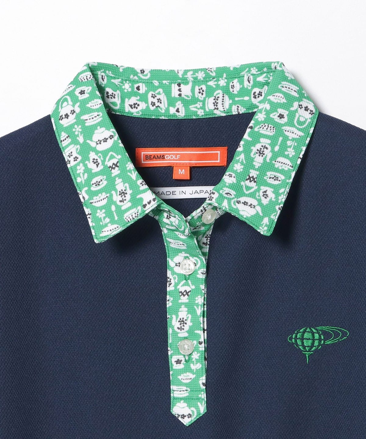 BEAMSGOLF ビームスゴルフ　リバティプリント ポロシャツ　ワンピース　L BEAMSGOLF ビームスゴルフ リバティプリント ポロシャツ