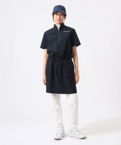 【+10%ポイントUP】ORANGE LABEL / ストレッチ ハーフジップ 撥水ワンピース
