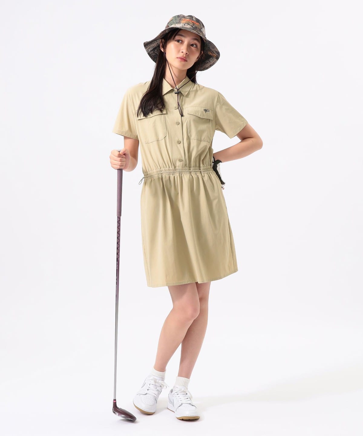 BEAMS GOLF ポロワンピース オリーブ L BEAMS GOLF（ビームス ゴルフ）ORANGE LABEL / ストレッチ シャツ