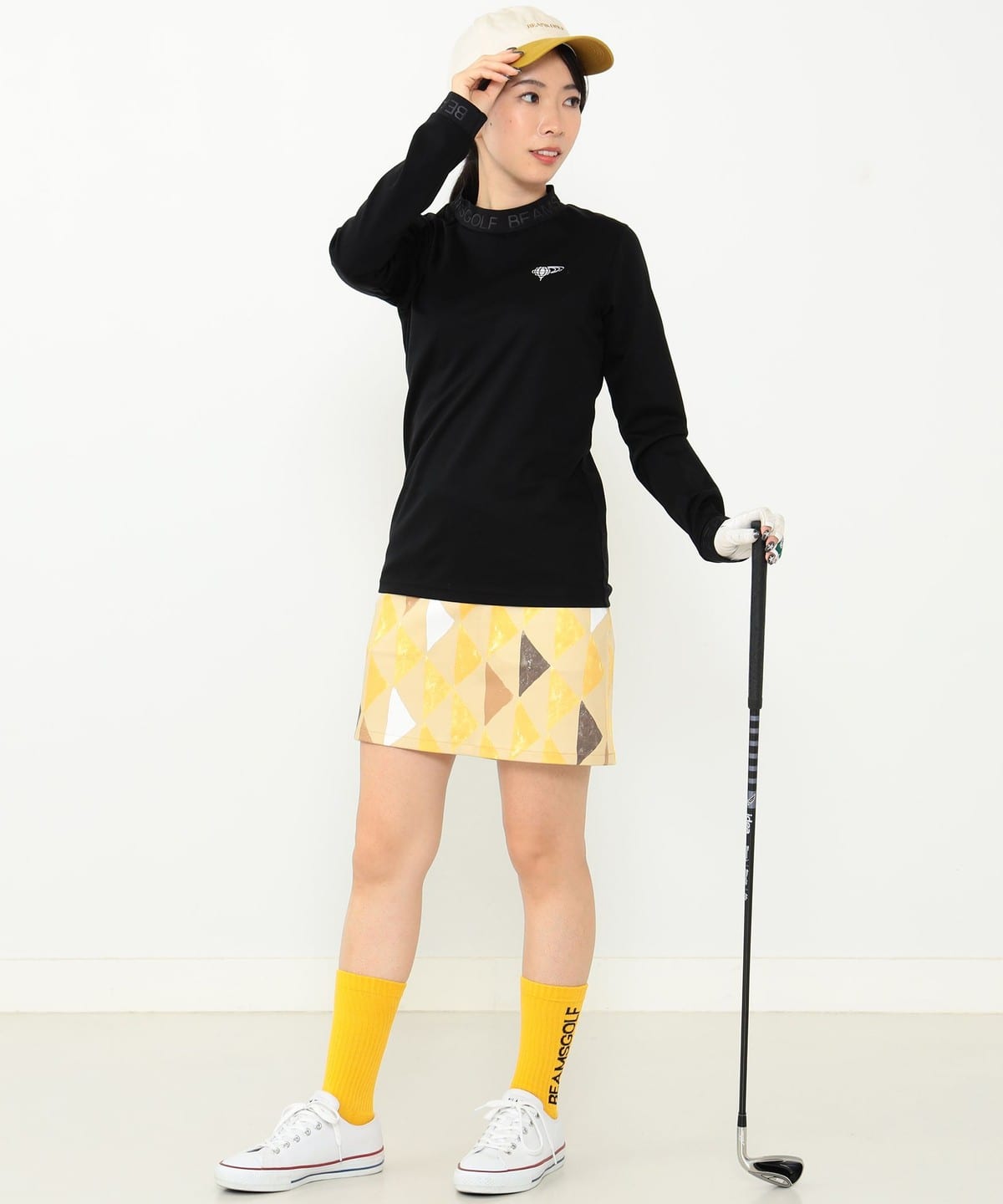 美品❗️ ビームスゴルフ　L スカート　ロゴ総柄　ホワイト　BEAMS GOLF 83270049803_C_1.jpg
