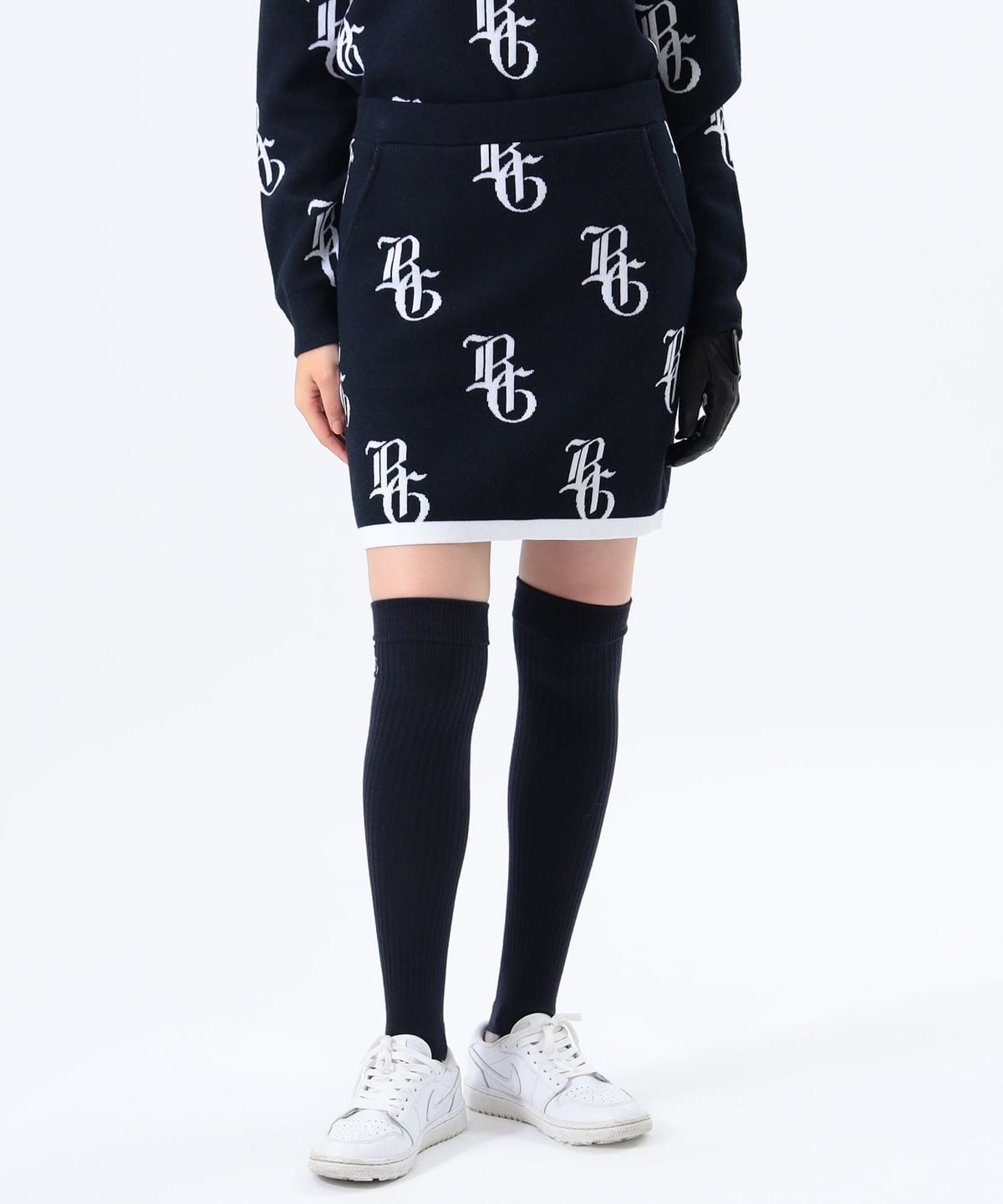 〈WOMEN〉ORANGE LABEL / NYロゴ 総柄 ニットスカート スカート WOMEN NAVY M 〈WOMEN〉ORANGE LABEL / NYロゴ 総柄 ニットスカート スカート WOMEN NAVY M
