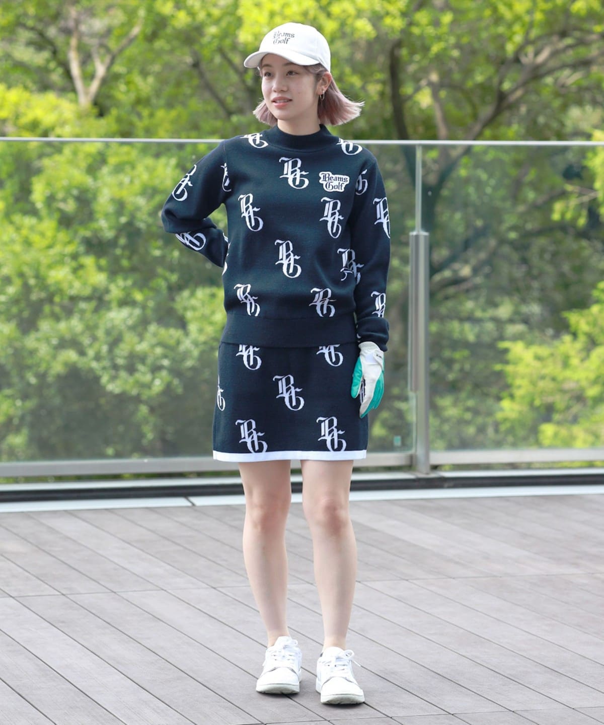 BEAMS GOLF（ビームス ゴルフ）〈WOMEN〉ORANGE LABEL / NYロゴ 総柄