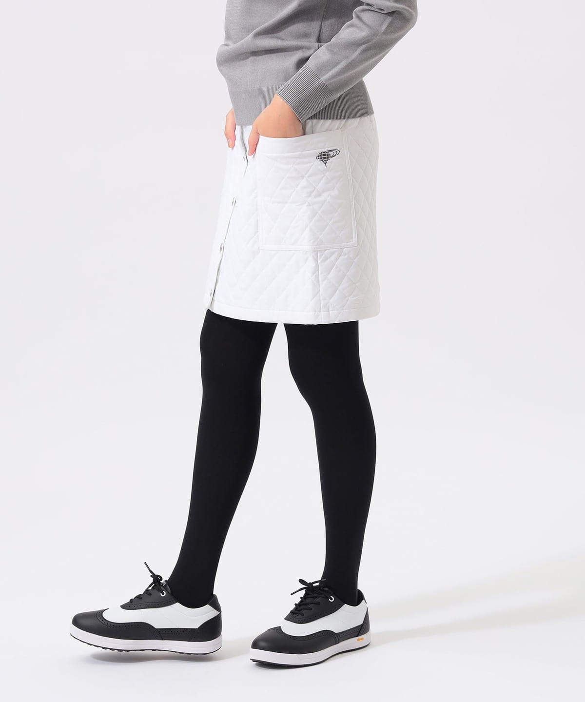 ORANGE LABEL / キルティング スカート． スカート WOMEN WHITE L