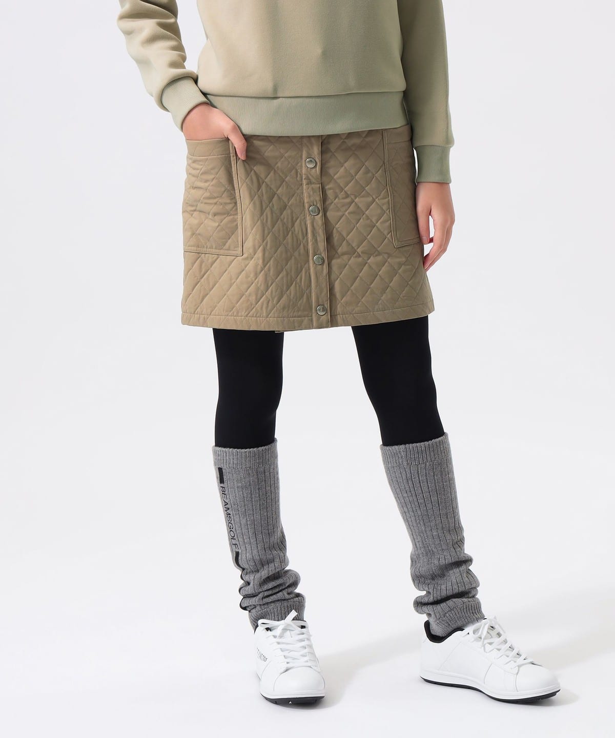 ORANGE LABEL / キルティング スカート． スカート WOMEN BEIGE S