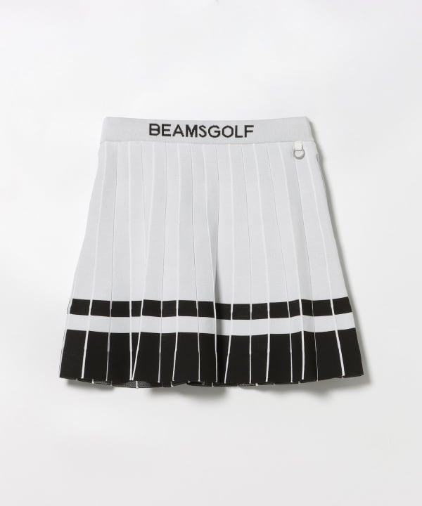 BEAMS GOLF スカートセット ホワイト ブラック　冬 BEAMS GOLF（ビームス ゴルフ）ORANGE LABEL / プリーツ風 ニット