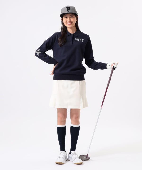 ORANGE LABEL / ストレッチ サイドプリーツ スカート Model：H170 B74 W60 H86　Size：M