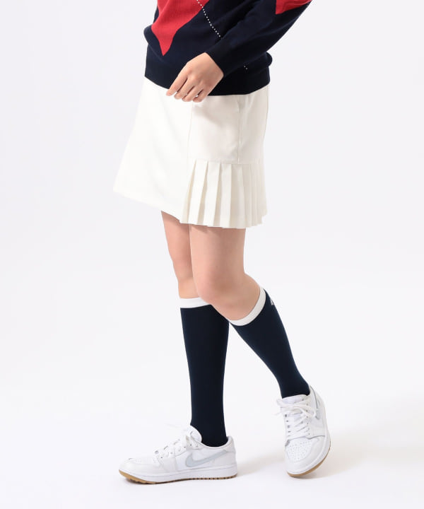 ORANGE LABEL / ストレッチ サイドプリーツ スカート Model：H170 B74 W60 H86　Size：M