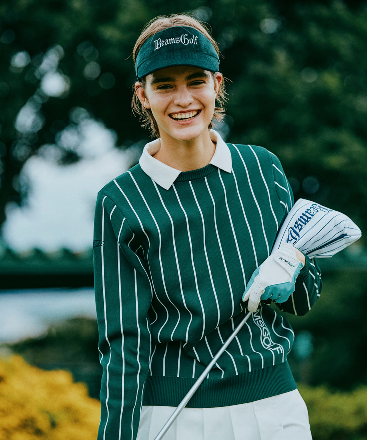 新品 BEAMS GOLF 裏地付き プリーツ キュロット ベージュ BEAMSGOLF - 新品 BEAMS GOLF 裏地付き プリーツ キュロット