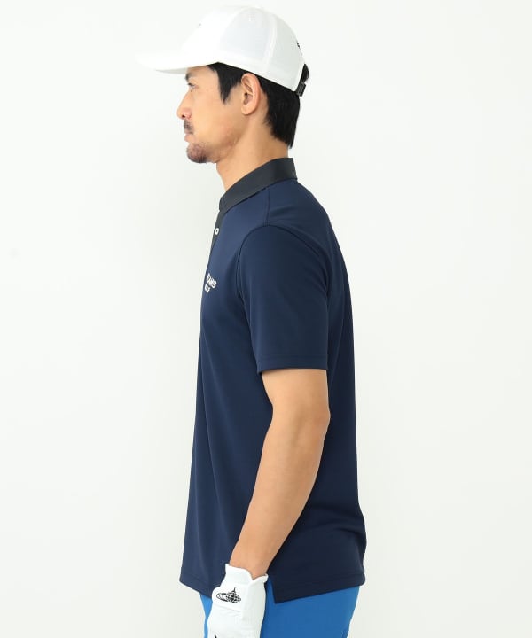 正規品・新品ビームスゴルフポロシャツ半袖ストレッチDry日本製　SMネイビー