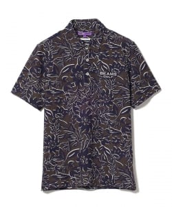 〈MEN〉BEAMS GOLF PURPLE LABEL / フラワープリント メッシュポロシャツ