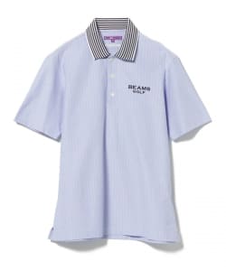 〈MEN〉BEAMS GOLF PURPLE LABEL / 男裝 領後LOGO 人字紋 POLO衫