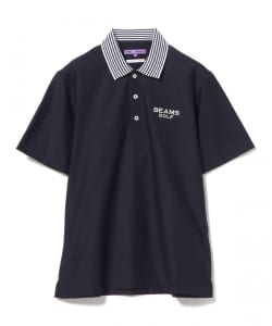 〈MEN〉BEAMS GOLF PURPLE LABEL / 男裝 領後LOGO 人字紋 POLO衫