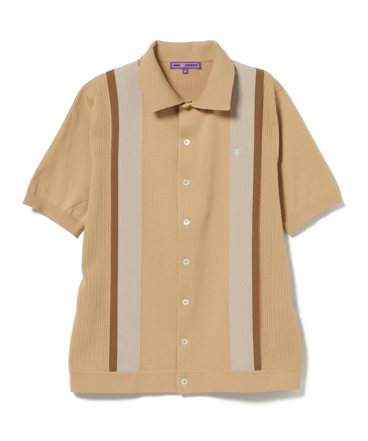PURPLE LABEL / ポリエステルニット キューバシャツ シャツ・ブラウス MEN BEIGE XL PURPLE LABEL / ポリエステルニット キューバシャツ シャツ・ブラウス MEN BEIGE XL