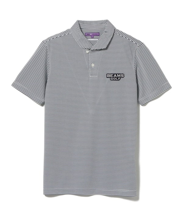 BEAMS GOLF ビームスゴルフ 半袖ポロシャツ ボーダー柄 ブルー系