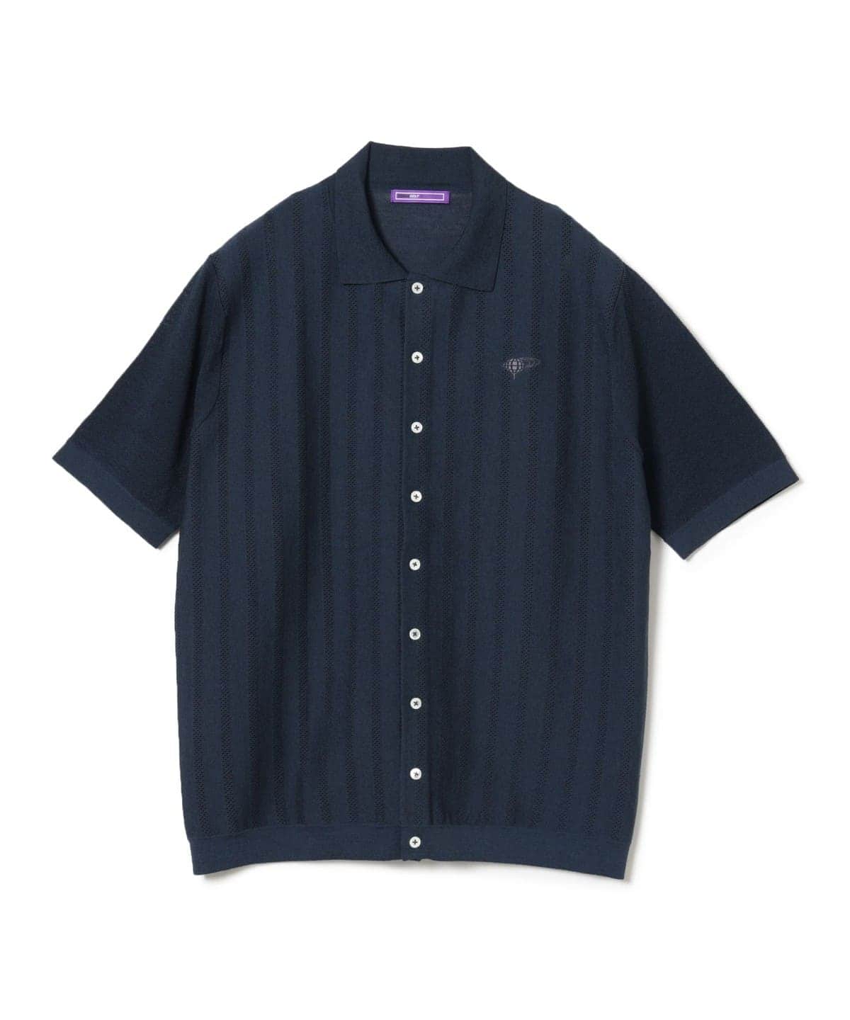PURPLE LABEL / メッシュストライプ ニットポロシャツ シャツ・ブラウス MEN NAVY S PURPLE LABEL / メッシュストライプ ニットポロシャツ シャツ・ブラウス MEN NAVY S