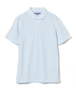 PURPLE LABEL / クラシックボーダー格子 イタリアンカラー ポロシャツ