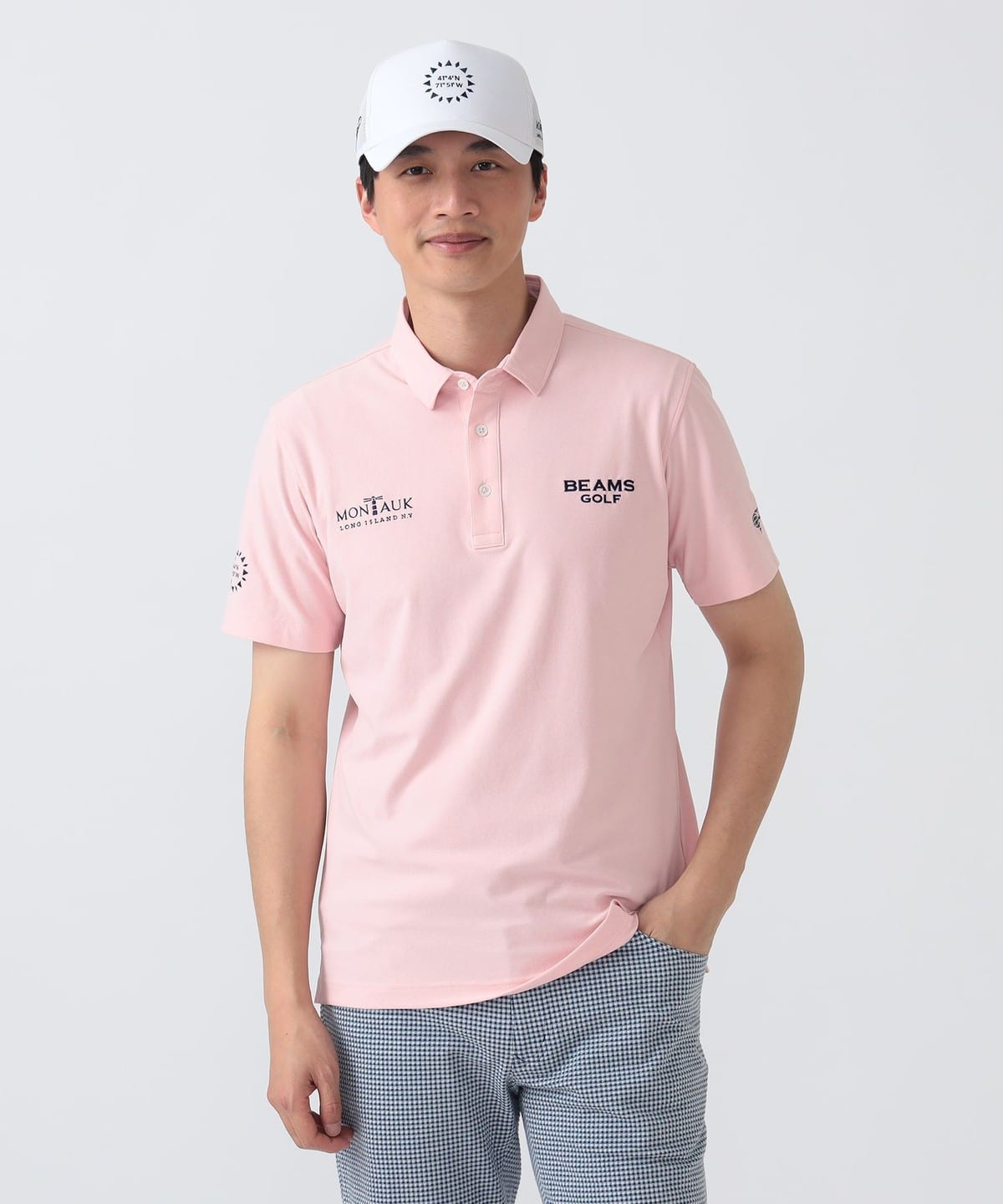 未使用BEAMS  GOLF ハーフカラーポロシャツ　メンズ BEAMS GOLF（ビームス ゴルフ）【8/6再値下げ】PURPLE LABEL / MONTAUK