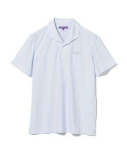 PURPLE LABEL / ストライプ イタリアンカラー ポロシャツ（吸水速乾・接触冷感・UVカット）