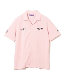 PURPLE LABEL / MONTAUK ストライプ ジャカード モックネック シャツ（吸水速乾、UVカット）