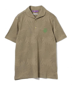 ▲BEAMS GOLF PURPLE LABEL / メッシュ ジャカード リーフ ポロシャツ