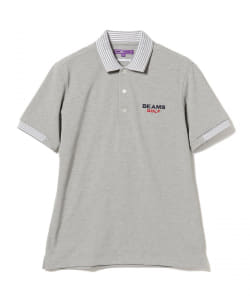 ▲＜MEN＞BEAMS GOLF PURPLE LABEL / エリ裏 ロゴ ポロシャツ