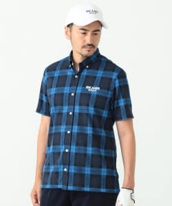 BEAMS GOLF PURPLE LABEL / チェック ボタンダウン ショートスリーブ シャツ