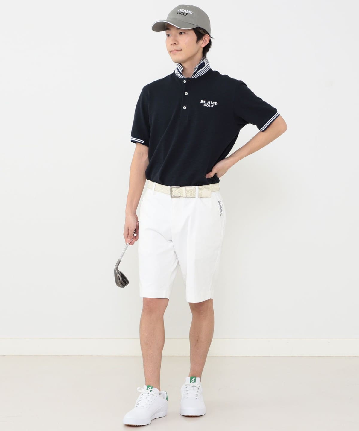 最安値人気BEAMS GOLF / 襟裏ロゴ シアサッカー ポロシャツ メンズウェア