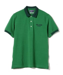 BEAMS GOLF PURPLE LABEL / 襟裏ロゴ シアサッカー ポロシャツ