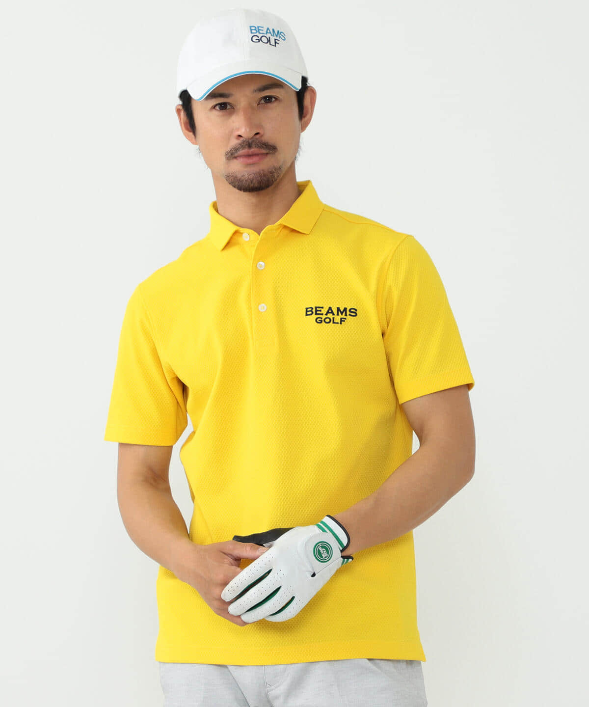 日本製 ビームスゴルフ ゴルフポロシャツ 花柄 S 日本製 14SS-OL-9