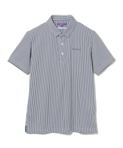 PURPLE LABEL / ストライプ レギュラーカラー ポロシャツ
