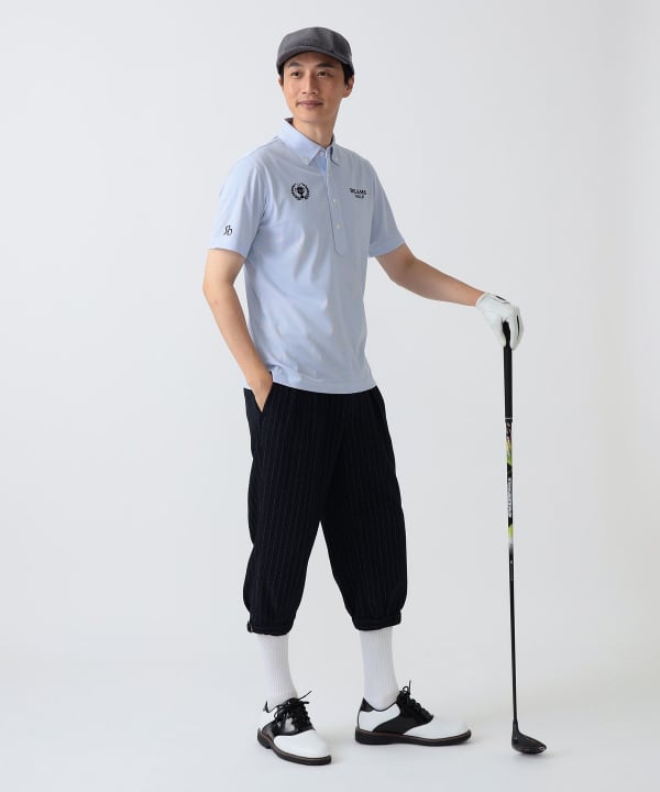 PURPLE LABEL / リターンブリティッシュ ストレッチ ストライプ ポロシャツ（吸水速乾・UVカット） Model： H186 B92 W74 H90 Size：L