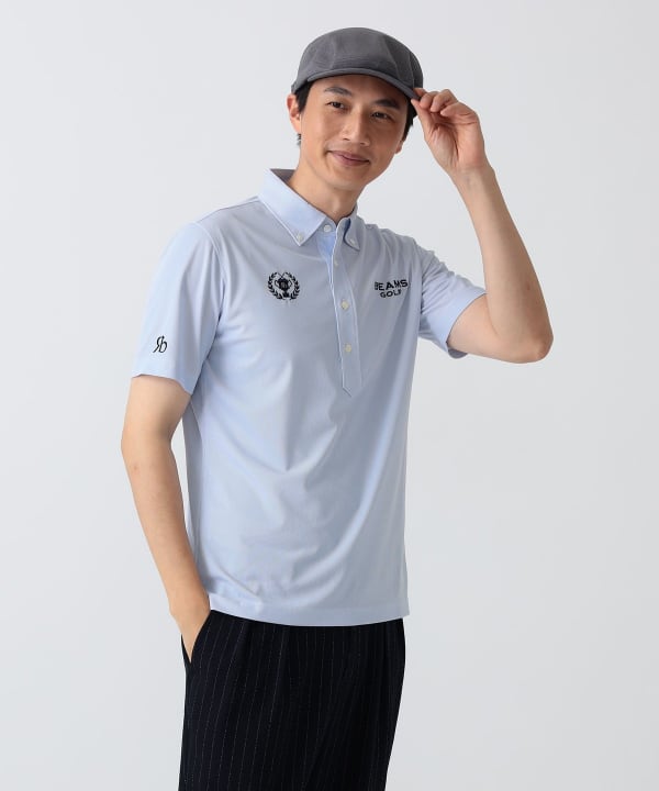 PURPLE LABEL / リターンブリティッシュ ストレッチ ストライプ ポロシャツ（吸水速乾・UVカット） Model： H186 B92 W74 H90 Size：L