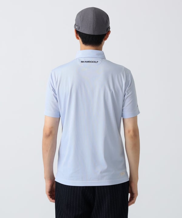 PURPLE LABEL / リターンブリティッシュ ストレッチ ストライプ ポロシャツ（吸水速乾・UVカット） Model： H186 B92 W74 H90 Size：L
