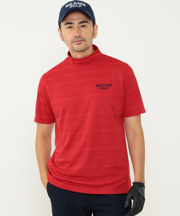 BEAMS GOLF（ビームス ゴルフ）〈MEN〉BEAMS GOLF PURPLE LABEL / メッシュ メッセージ ジャカード  モックネックシャツ（Tシャツ・カットソー カットソー）通販｜BEAMS