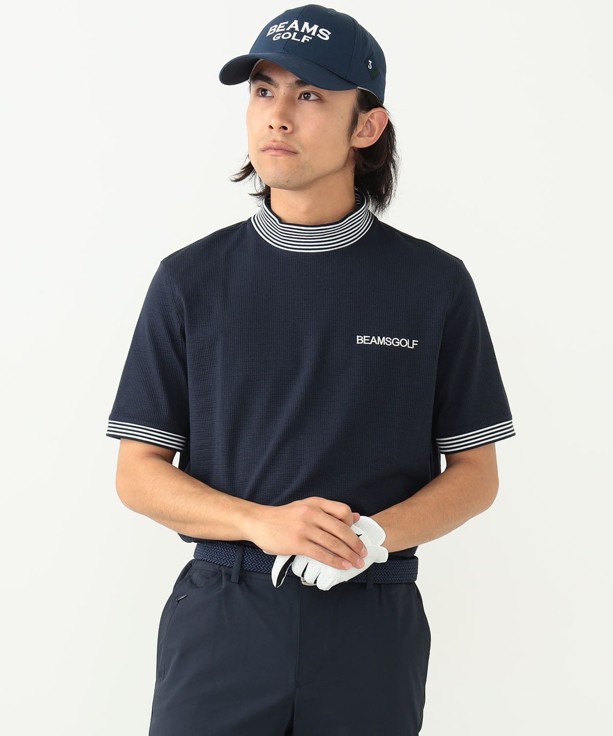 BEAMS GOLF BEAMS GOLF男款）紫色標籤/羅紋線小領襯衫（T 卹/裁剪與縫製）郵購 | BEAMS