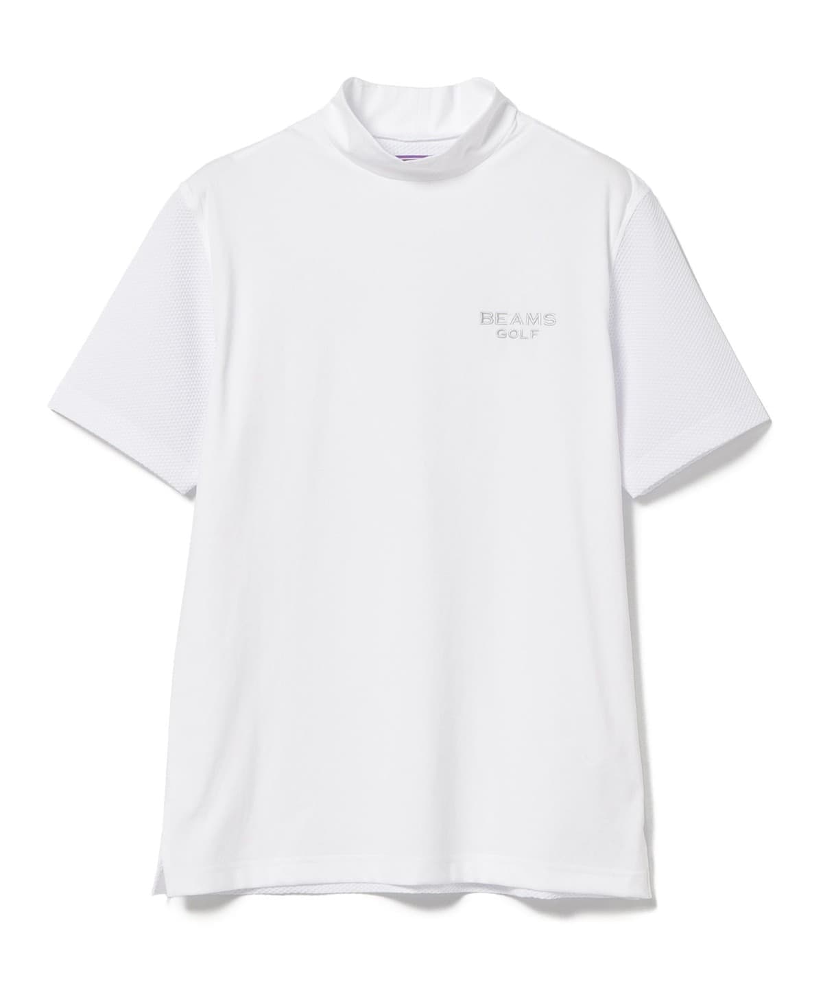 PURPLE LABEL / メッシュ切り替え モックネックシャツ Tシャツ・カットソー MEN WHITE L PURPLE LABEL / メッシュ切り替え モックネックシャツ Tシャツ・カットソー MEN WHITE L
