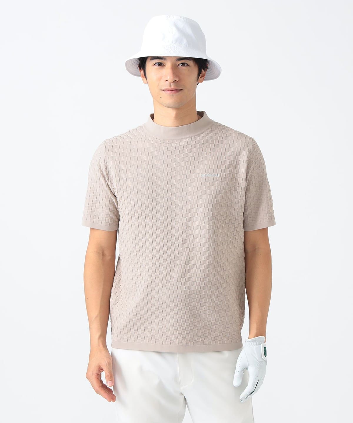 〈MEN〉PURPLE LABEL / バスケット編み モックネックニット. トップス MEN BEIGE M 〈MEN〉PURPLE LABEL / バスケット編み モックネックニット. トップス MEN BEIGE M