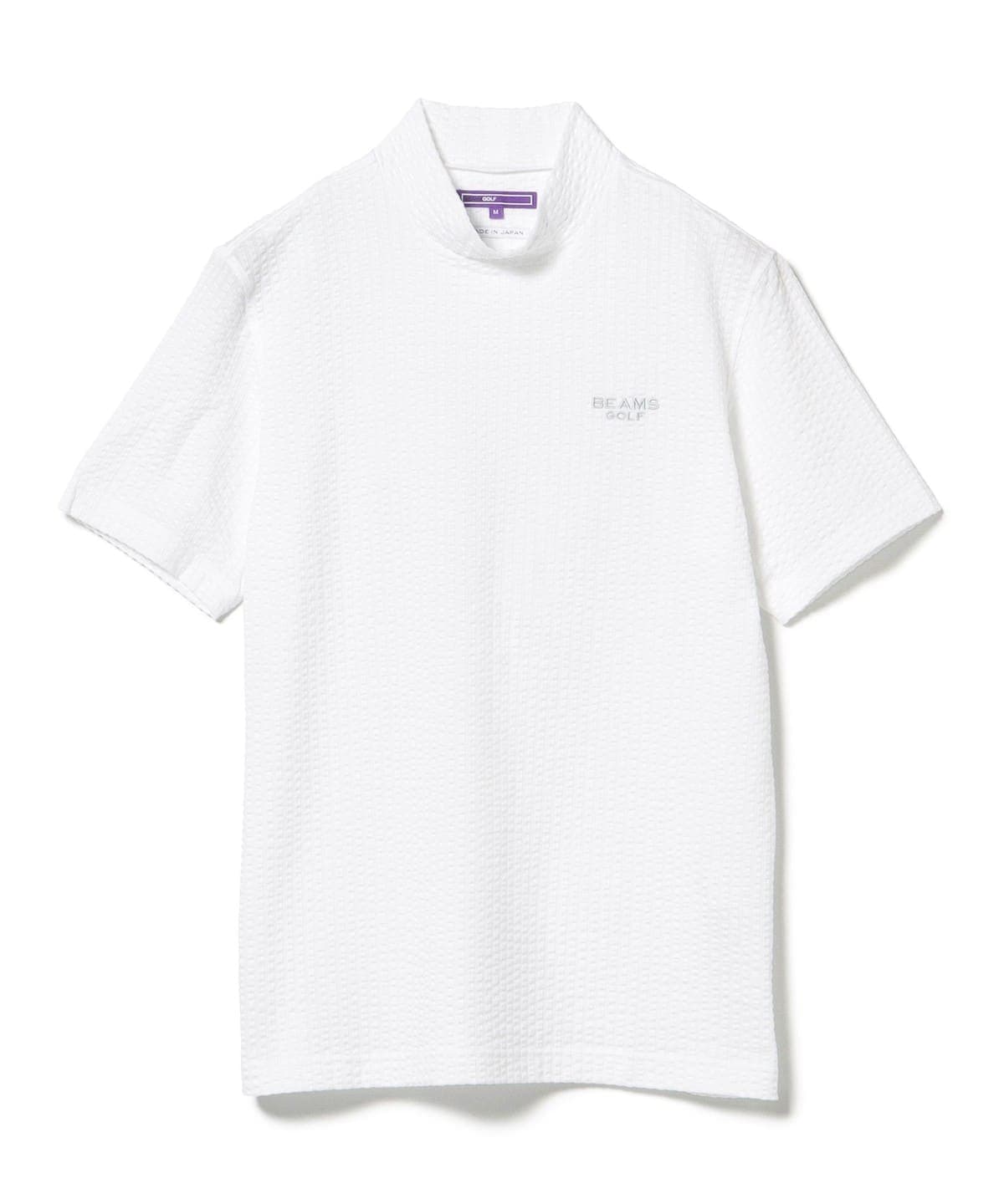 BEAMS GOLF PURPLE LABEL ミニボーダー モックネックシャツ BEAMS GOLF (BEAMS GOLF) PURPLE LABEL / Thin striped short