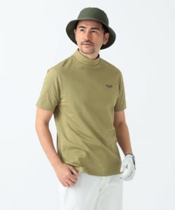 PURPLE LABEL / シャドーストライプ サッカー モックネック シャツ