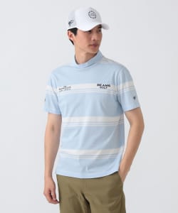 PURPLE LABEL / MONTAUK ボーダー モックネックシャツ（接触冷感・吸水速乾・UVカット）