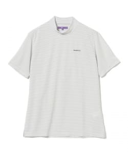 〈MEN〉PURPLE LABEL / ジャカードボーダー モックネックシャツ