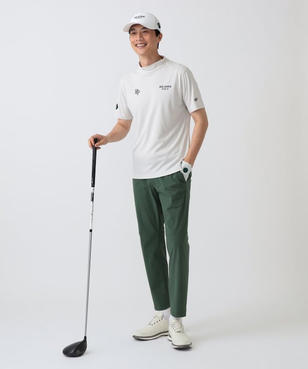 〈MEN〉PURPLE LABEL / スフィダンテ バイアスチェック モックネックシャツ Model： H186 B92 W74 H90 Size：L