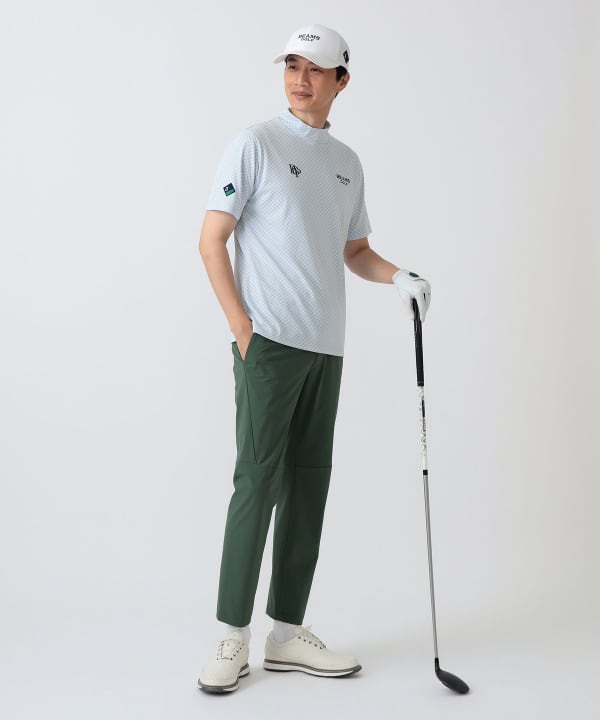 〈MEN〉PURPLE LABEL / スフィダンテ バイアスチェック モックネックシャツ Model： H186 B92 W74 H90 Size：L