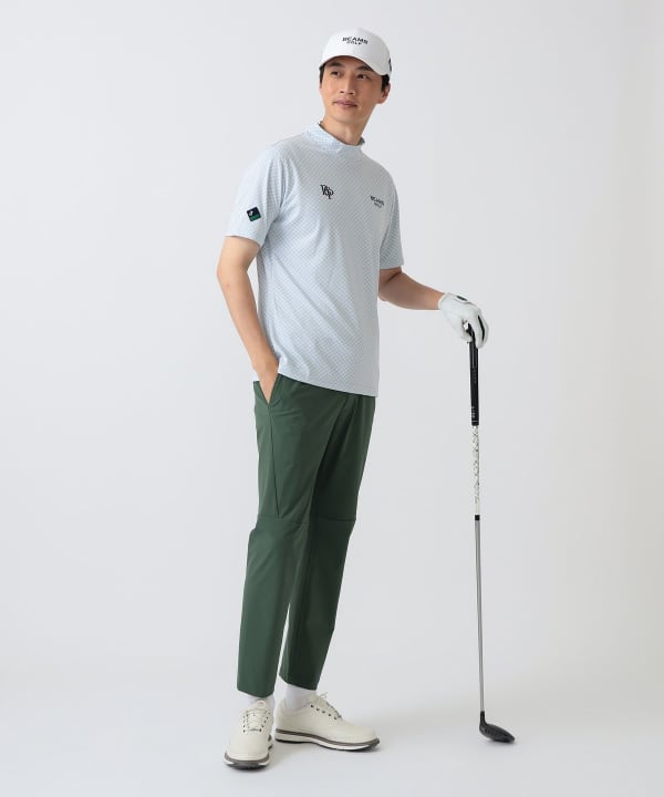 〈MEN〉PURPLE LABEL / スフィダンテ バイアスチェック モックネックシャツ Model： H186 B92 W74 H90 Size：L