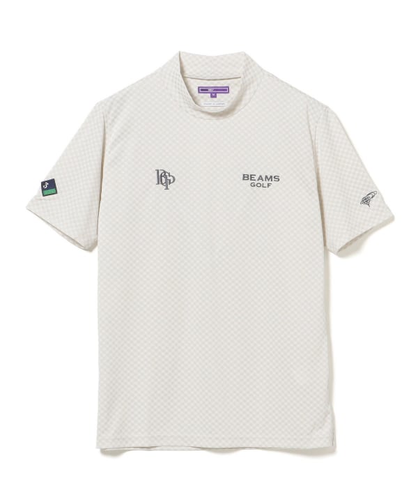 〈MEN〉PURPLE LABEL / スフィダンテ バイアスチェック モックネックシャツ
