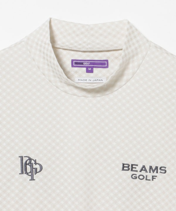 〈MEN〉PURPLE LABEL / スフィダンテ バイアスチェック モックネックシャツ
