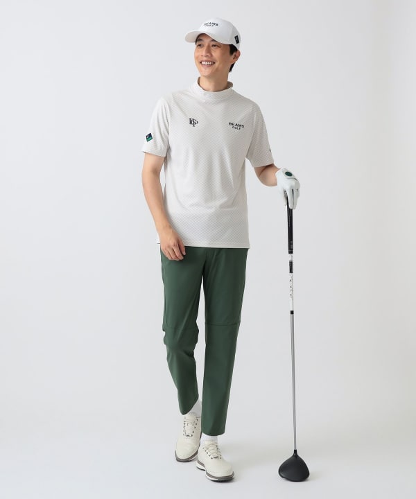 〈MEN〉PURPLE LABEL / スフィダンテ バイアスチェック モックネックシャツ Model： H186 B92 W74 H90 Size：L