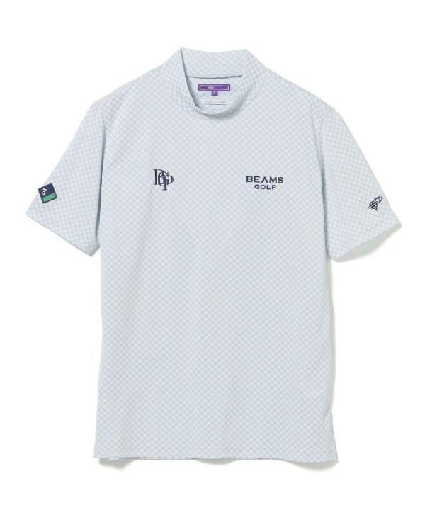 〈MEN〉PURPLE LABEL / スフィダンテ バイアスチェック モックネックシャツ