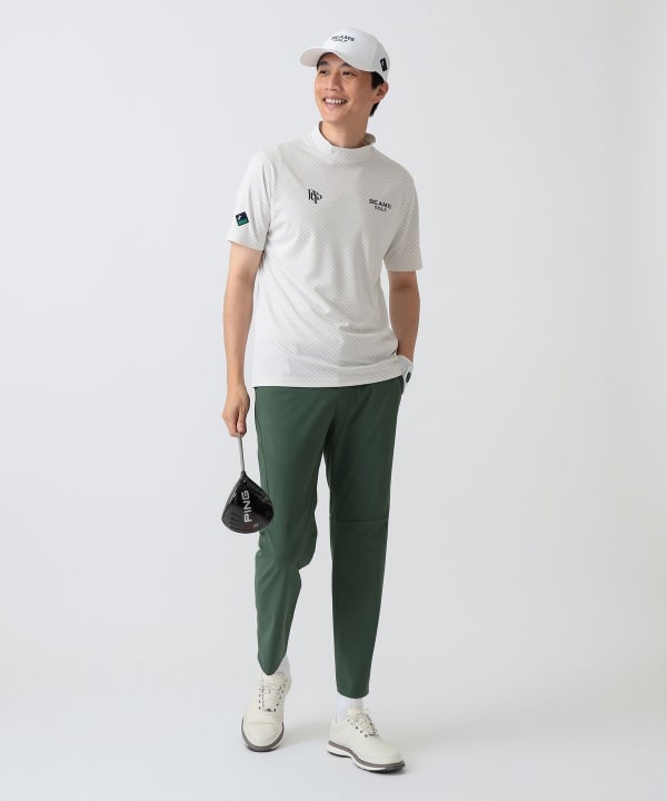 〈MEN〉PURPLE LABEL / スフィダンテ バイアスチェック モックネックシャツ Model： H186 B92 W74 H90 Size：L